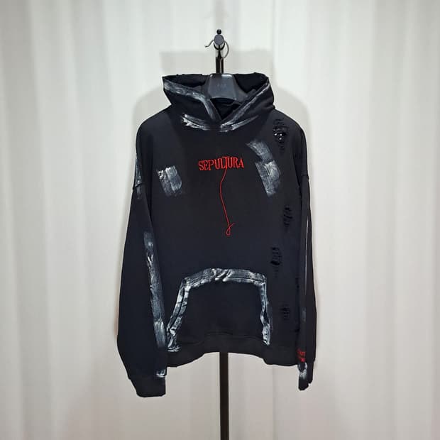 (택포) 언더마이카 세풀투라 데미지 워시드 후드 4 B287