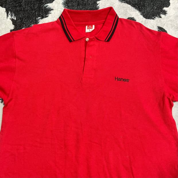 90s Hanes USA 플레인 로고 카라티 