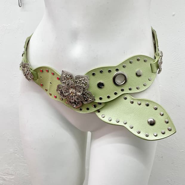 페어리 스터드 큐빅 플라워 벨트