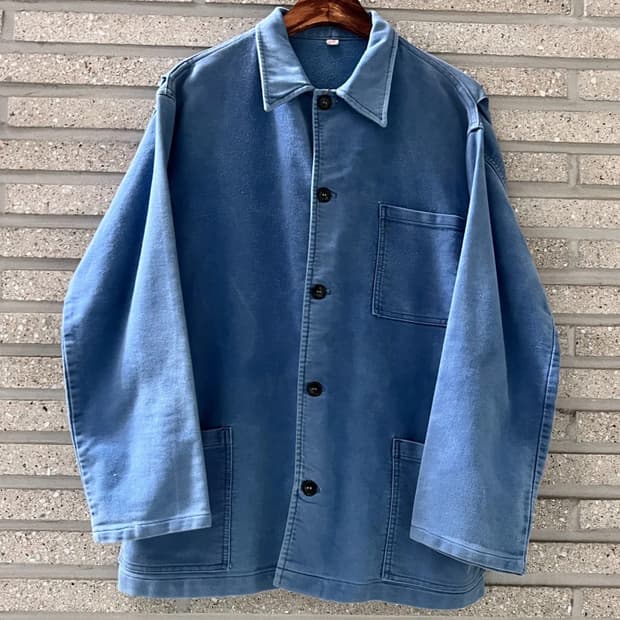 [L]90's 프렌치 워크 웨어 빈티지 페이딩 3포켓 몰스킨 자켓