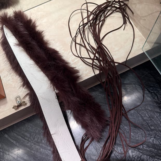 Japanese vintage 갸루 털 벨트 