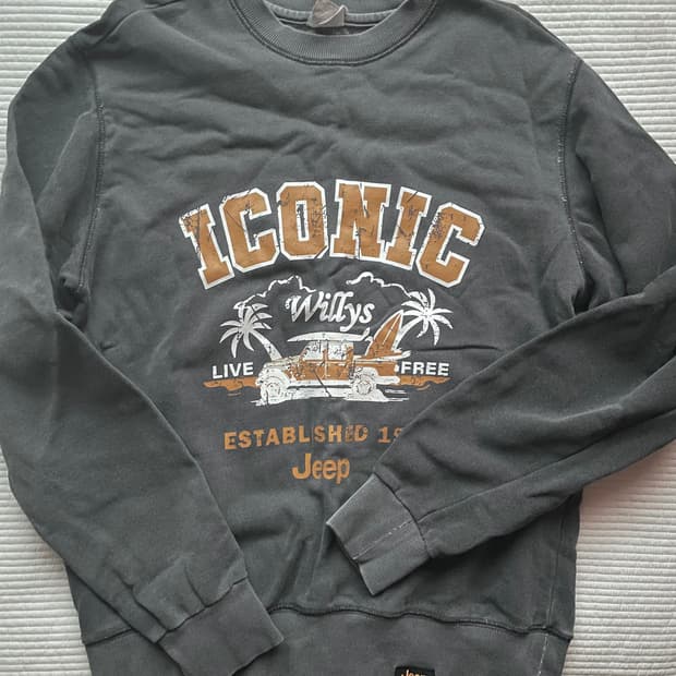 Jeep 지프 프린팅 맨투맨 그레이