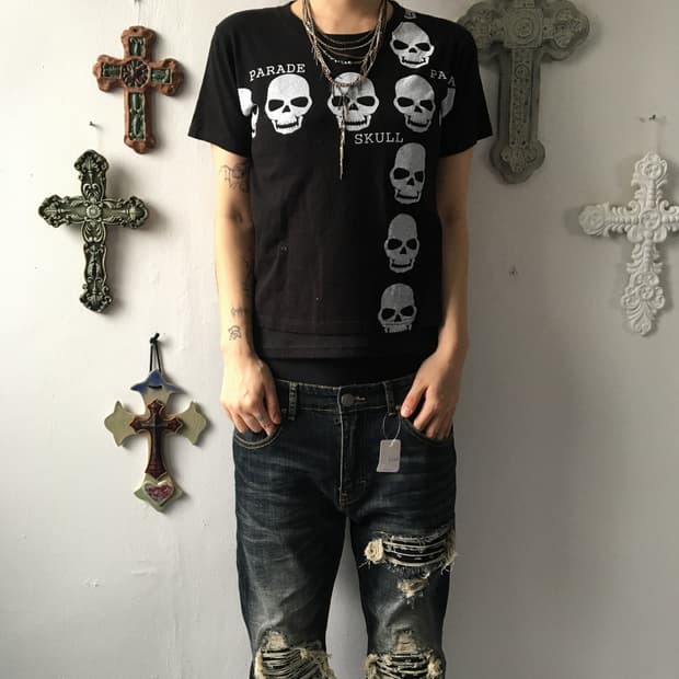 Skull printing t shirt