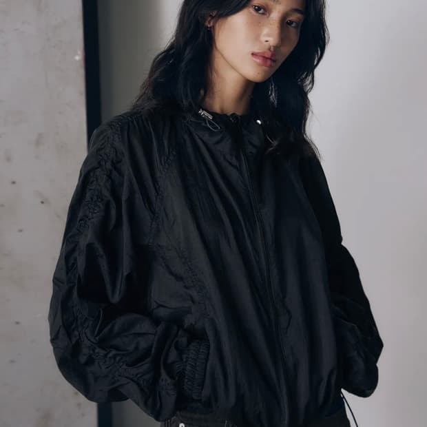 퍼커링 시어 윈드 자켓 [BLACK]