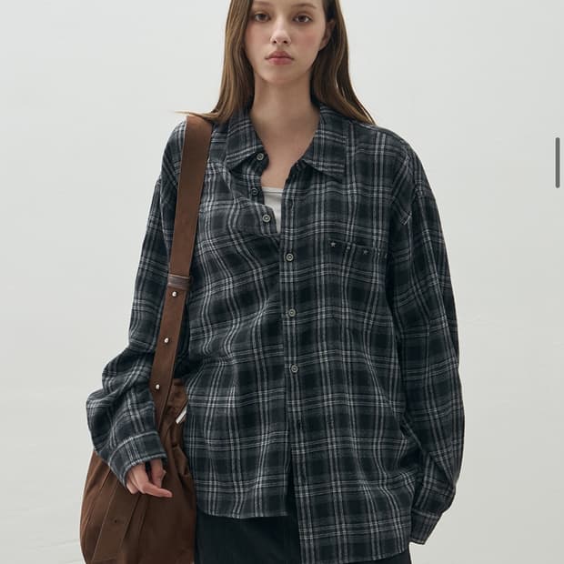 레더리 체크 셔츠