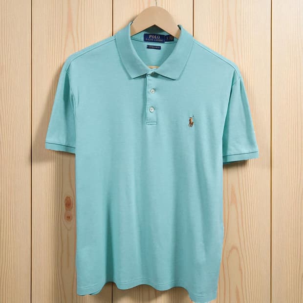 105)POLO 폴로 피마코튼 반팔 카라티 커스텀슬림핏 민트