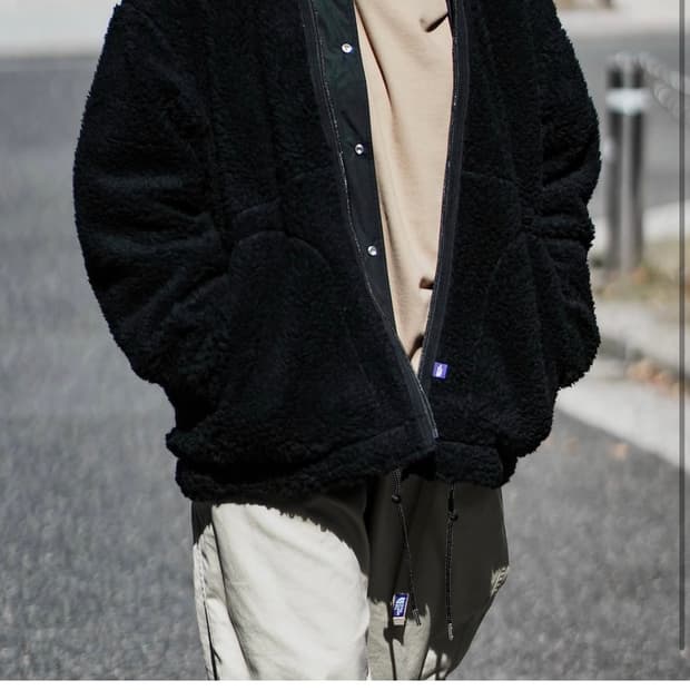 [L] 노스페이스 퍼플라벨 나나미카 울 보아 필드 리버서블 자켓