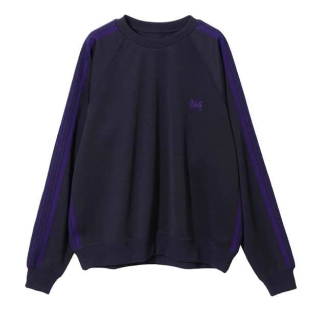 니들스 트랙 크루넥 폴리 스무스 맨투맨 티셔츠 네이비 퍼플