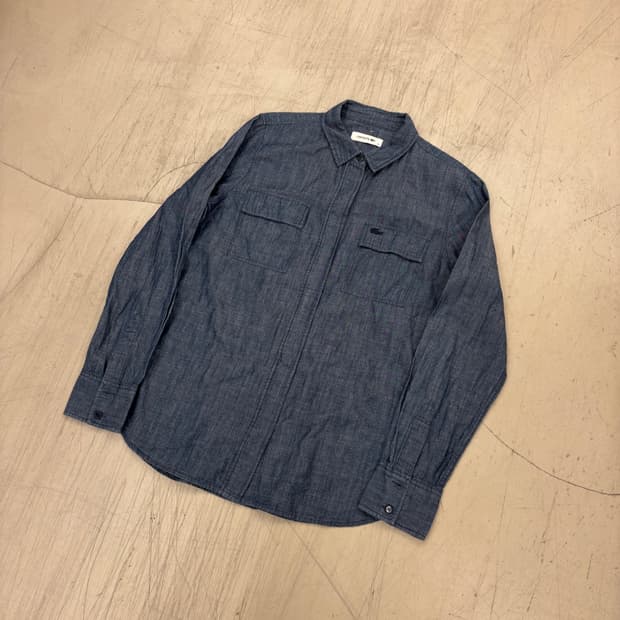 라코스테 샴브레이 스몰로고 셔츠