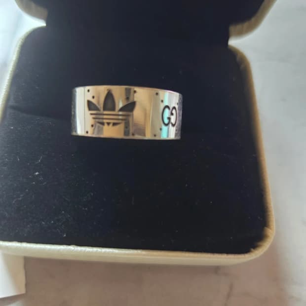 (정품) 구찌 아디다스 콜라보 실버 반지