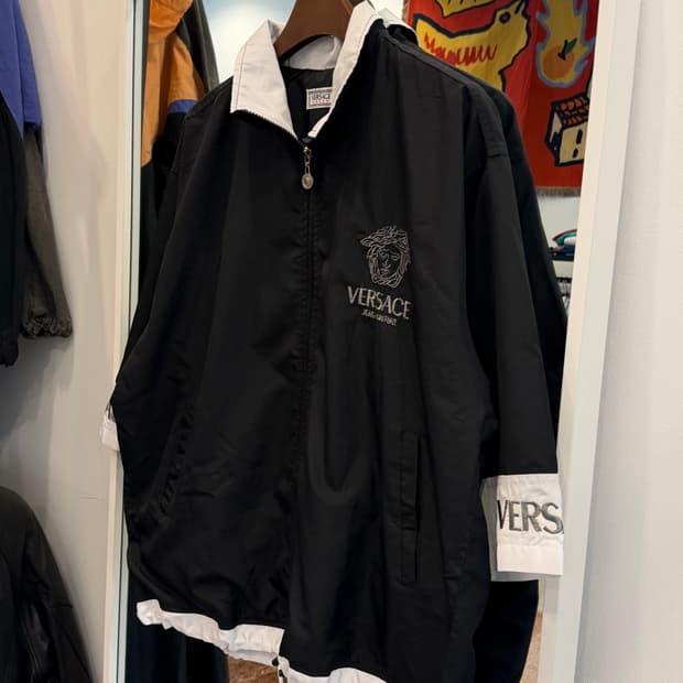 90s Versace Sport 베르사체 스포츠 나일론 웜업 반팔 집업 