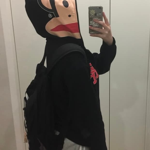 폴프랭크 검정 후드집업