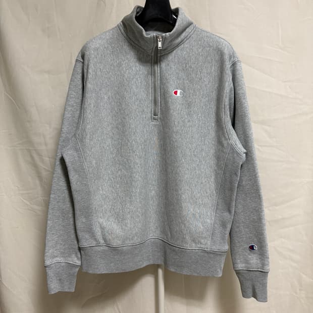챔피온 리버스위브 하프집업 맨투맨 스웻셔츠 / 그레이, M