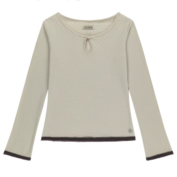 코이세이오 EYELET LACE LONGSLEEVES IVORY