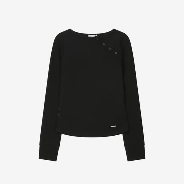 미세키서울 Slash button long sleeves BLACK