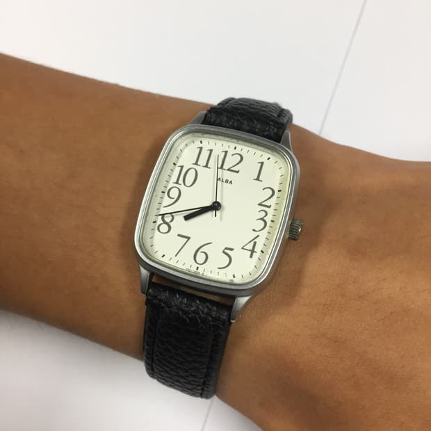 90s seiko alba square arabic quartz