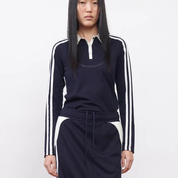 [L] 기준 풋볼 롱 슬리브 저지 폴로 네이비 아이보리