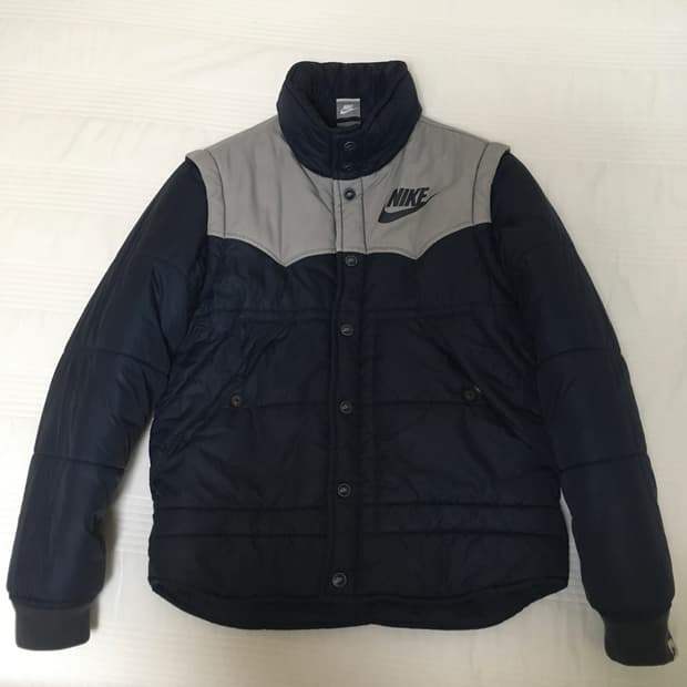 나이키 패딩 네이비 그레이