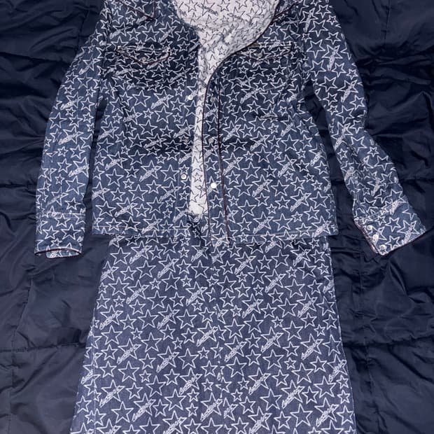 히스테릭글래머 90s 아카이브 별패턴 셔츠 스커트 셋업