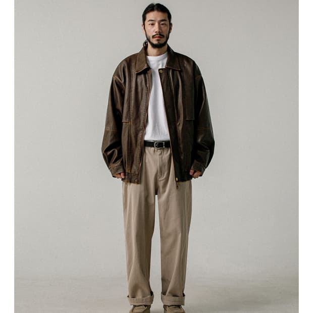 러기드하우스 빈티지 브라운 레더 자켓