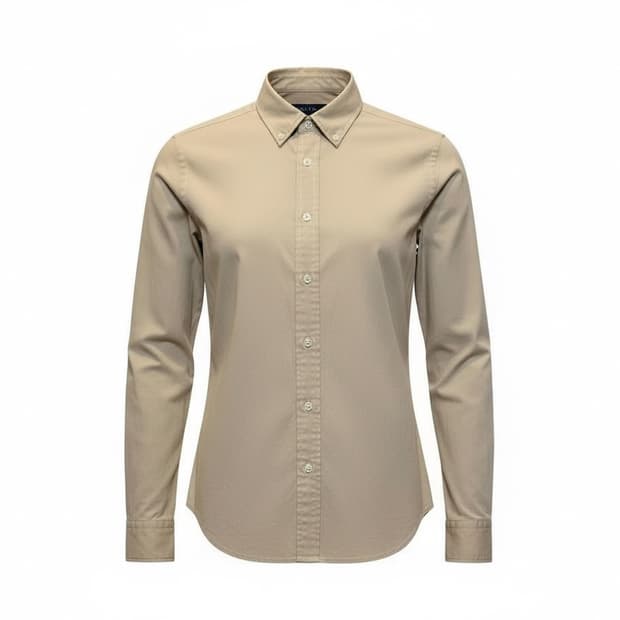 랄프로렌 베이직 코튼 셔츠 백 다트 소매자수 디테일 슬림핏 옐로우