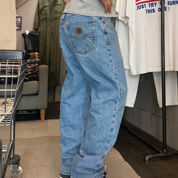 00’s Carhartt washed light denim pants