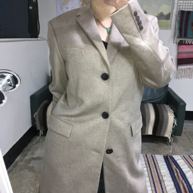 투티/0228 theory 베이지 코트 캐시미어