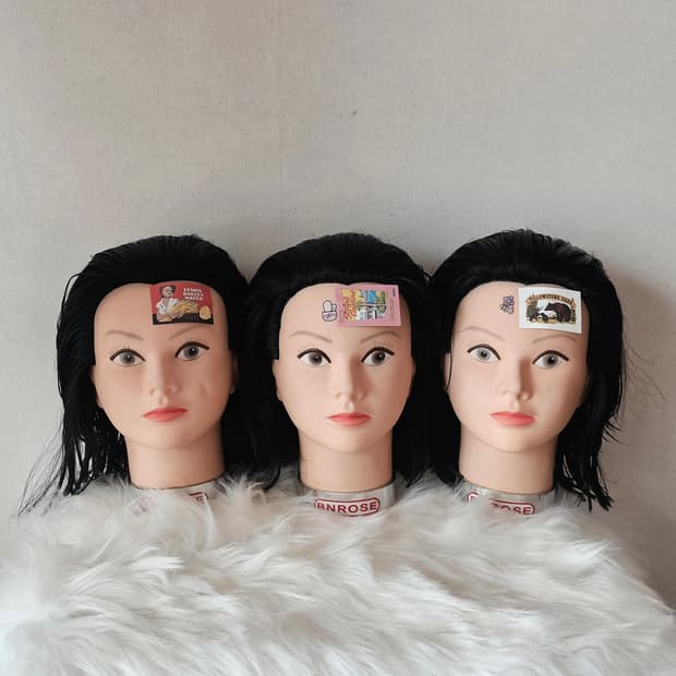 숱많은 천혜인 구버전 인모 통가발 3개 미용사 국가자격증 커트 연습용