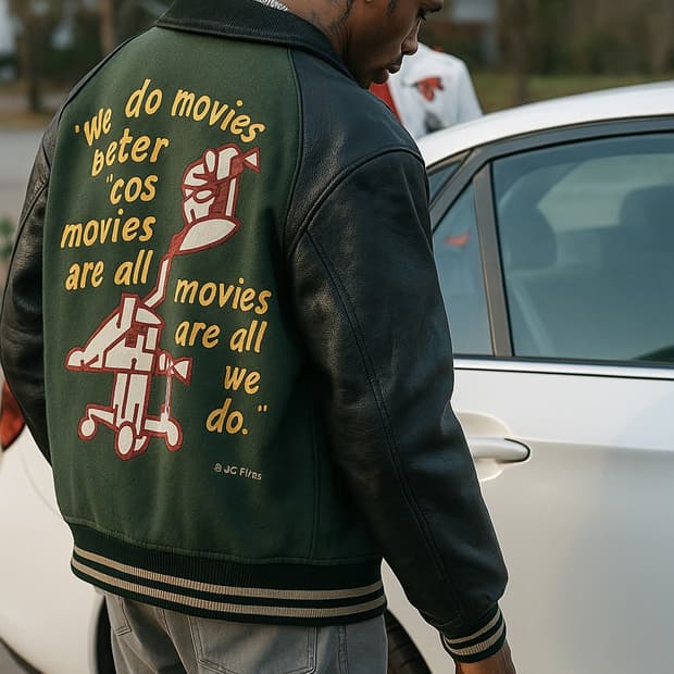 JAKIE FINE CLOTHES 레더 바시티