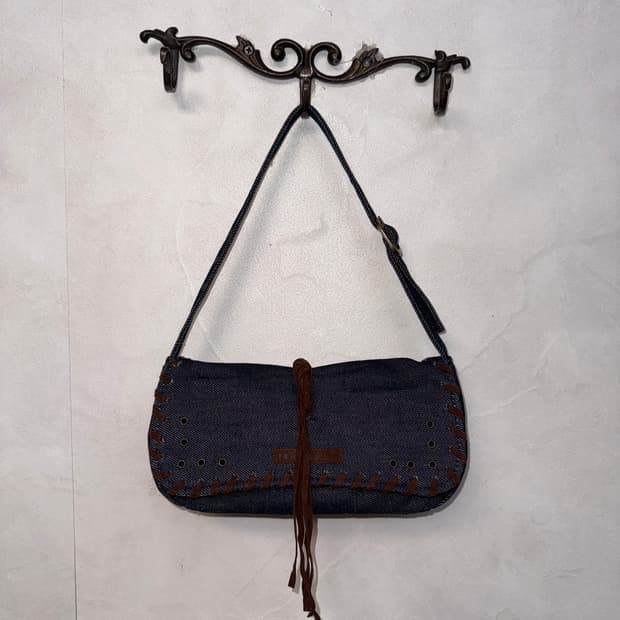 Renoma denim western stitch eyelet 숄더백