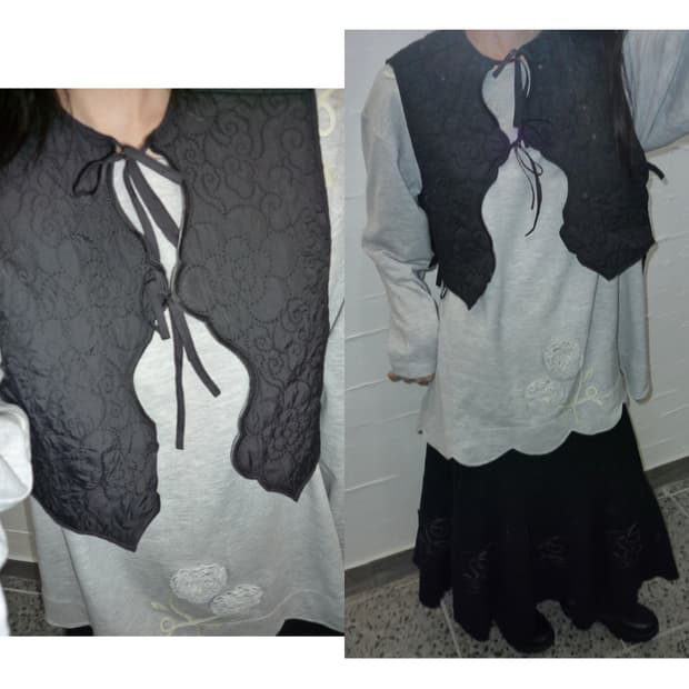 Ribbon quilted vest