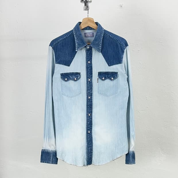 블루 블루 재팬 스냅 맥 파이 데님 웨스턴 셔츠