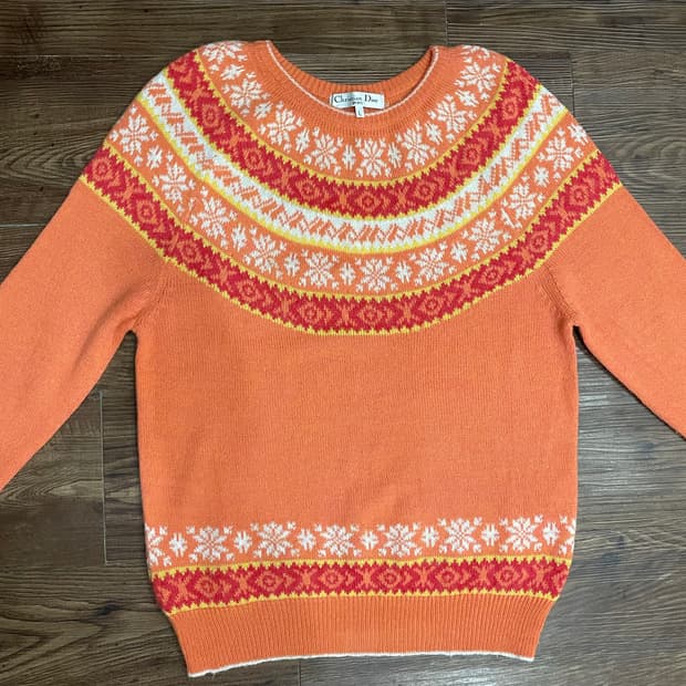 90s Christian Dior Fair Isle Knit Sweate