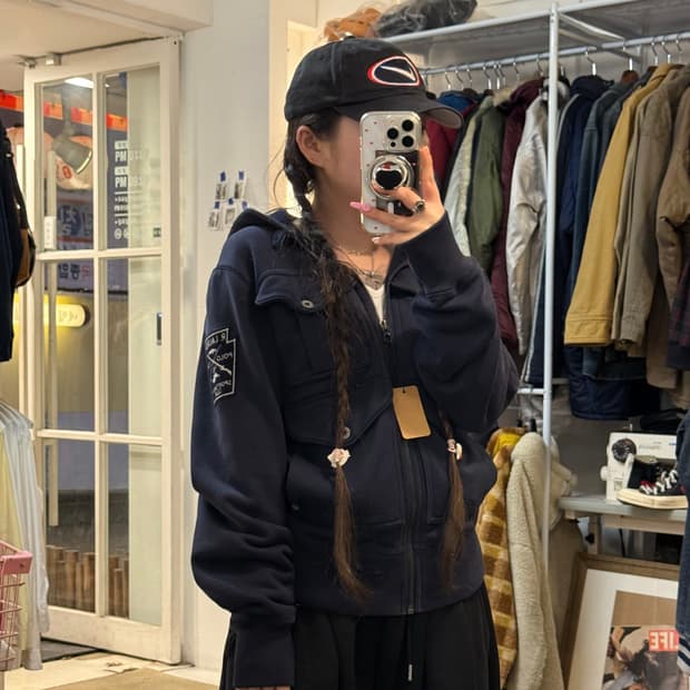 Polo jeans co. 패치 후드집업