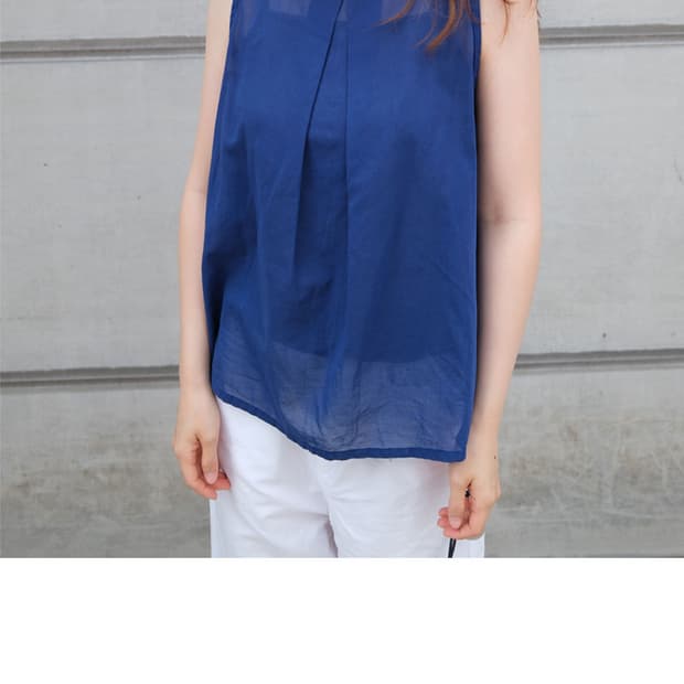 issey miyake HAI 블루 블라우스