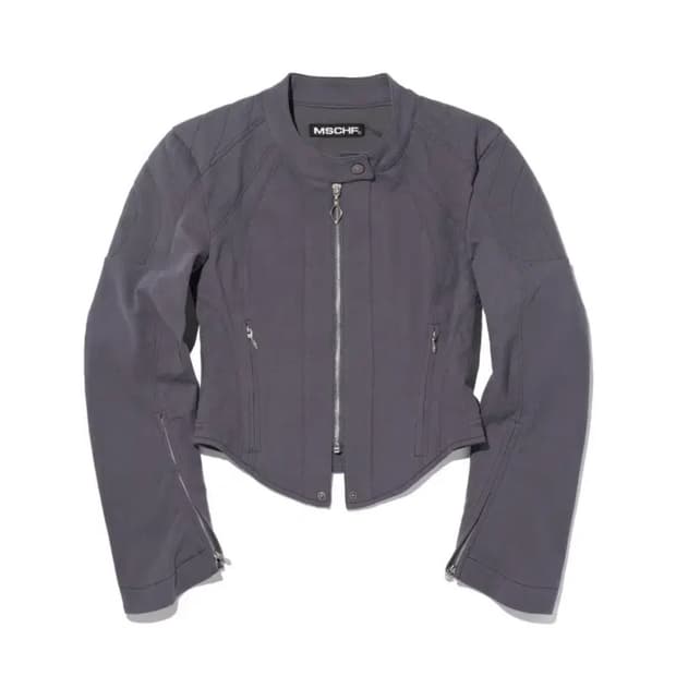 미스치프 COTTON BIKER JACKET PURPLE GREY (M)