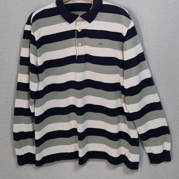 XL (105) 라코스테 스트라이프 PK 긴팔티