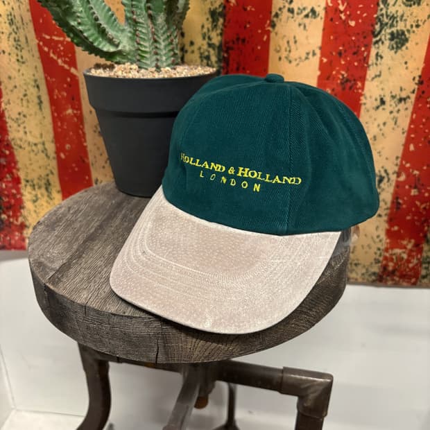 90s 홀랜드 앤 홀랜드 헤리티지 레터링 그레이 스웨이드 캡 N264