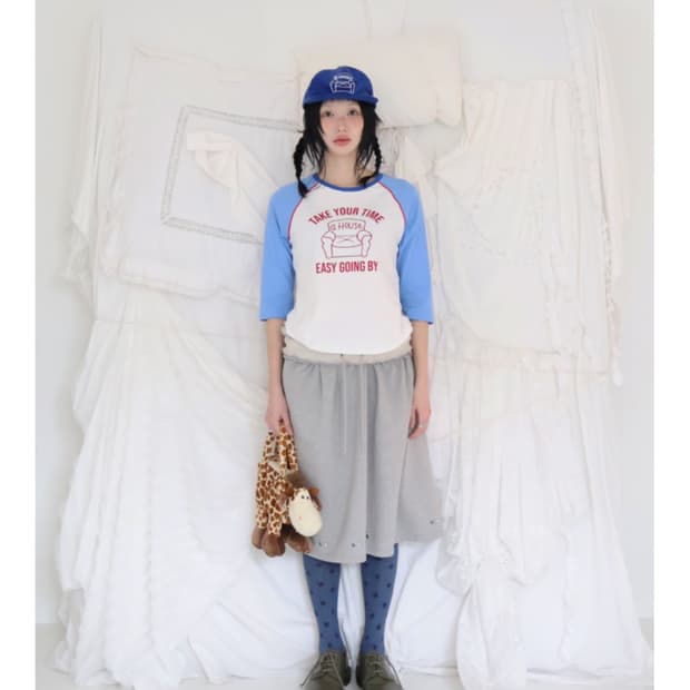 Kikozy 키코지 stud pleated skirt 그레이