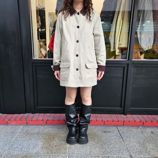 Lands' end 랜즈엔드 커버올 자켓 워크 자켓 베이지 우먼 프리