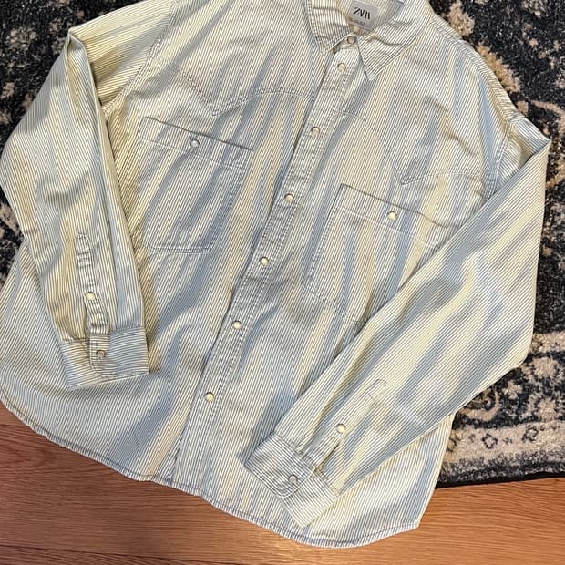 [L] 자라 웨스턴 스트라이프 셔츠