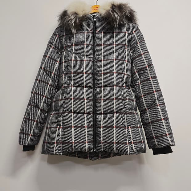 조이너스 체크 폭스퍼후드 다운패딩 점퍼66