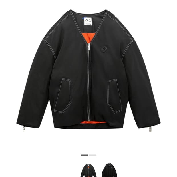 자라 x 아더에러 오버사이즈 봄버 자켓 블랙