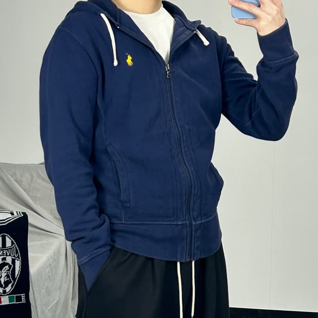폴로 랄프로렌 포니로고 네이비 후드집업 S 