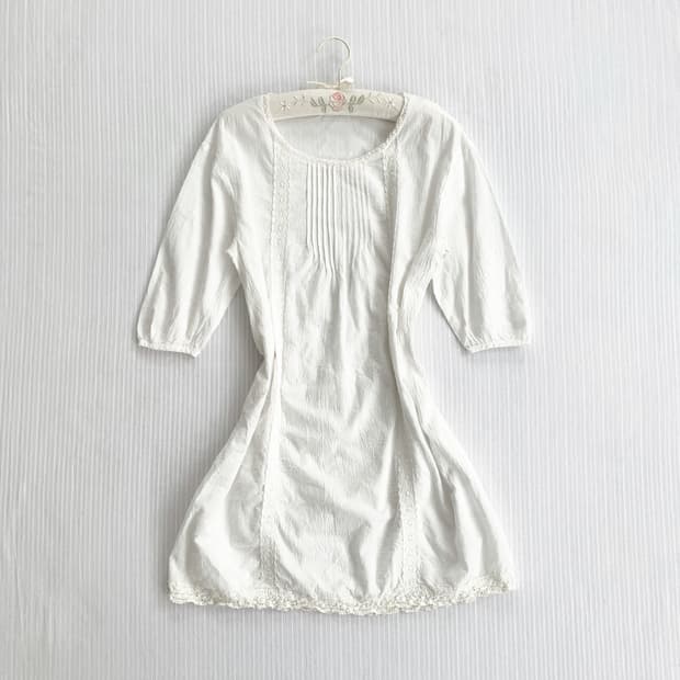 어스뮤직 ♥ 퓨어화이트 레이스 천사핏 원피스
