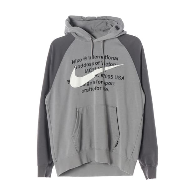 나이키 인터내셔널 빅스우시 배색 래글런 후드티 L