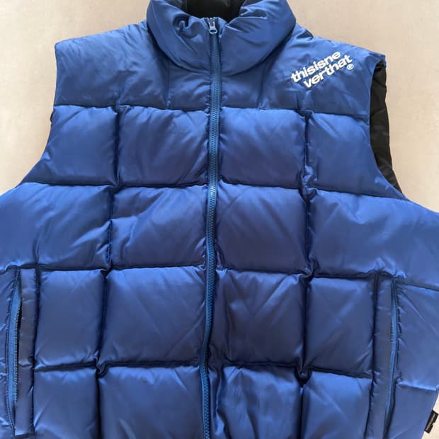 급처 디네댓 조끼 베스트 패딩 블루 판매 M 판매