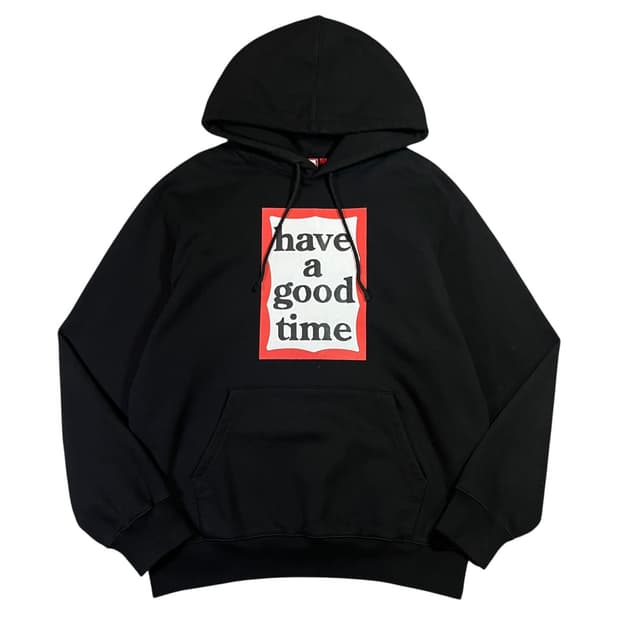 해브어굿타임 빅로고 후드티