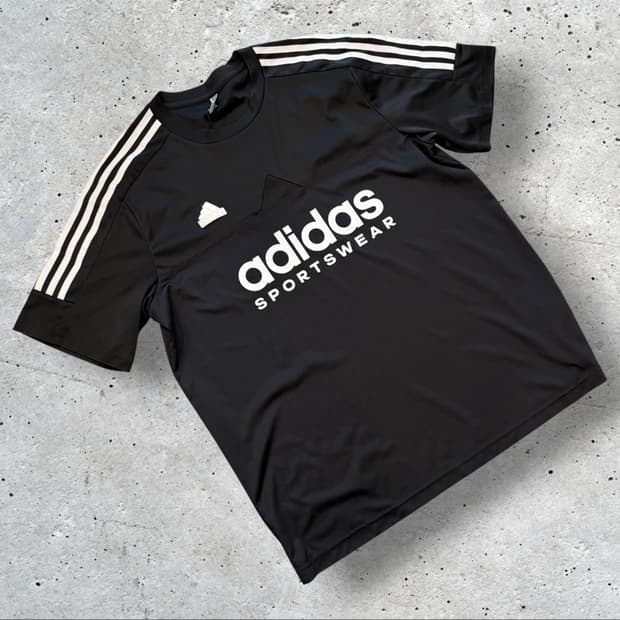 [2XL] 아디다스 티노 블랙 삼선 반팔 티셔츠 D470