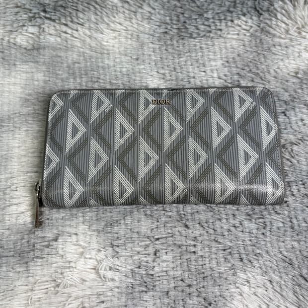 디올 오블리크 다이아몬드 지퍼 장지갑